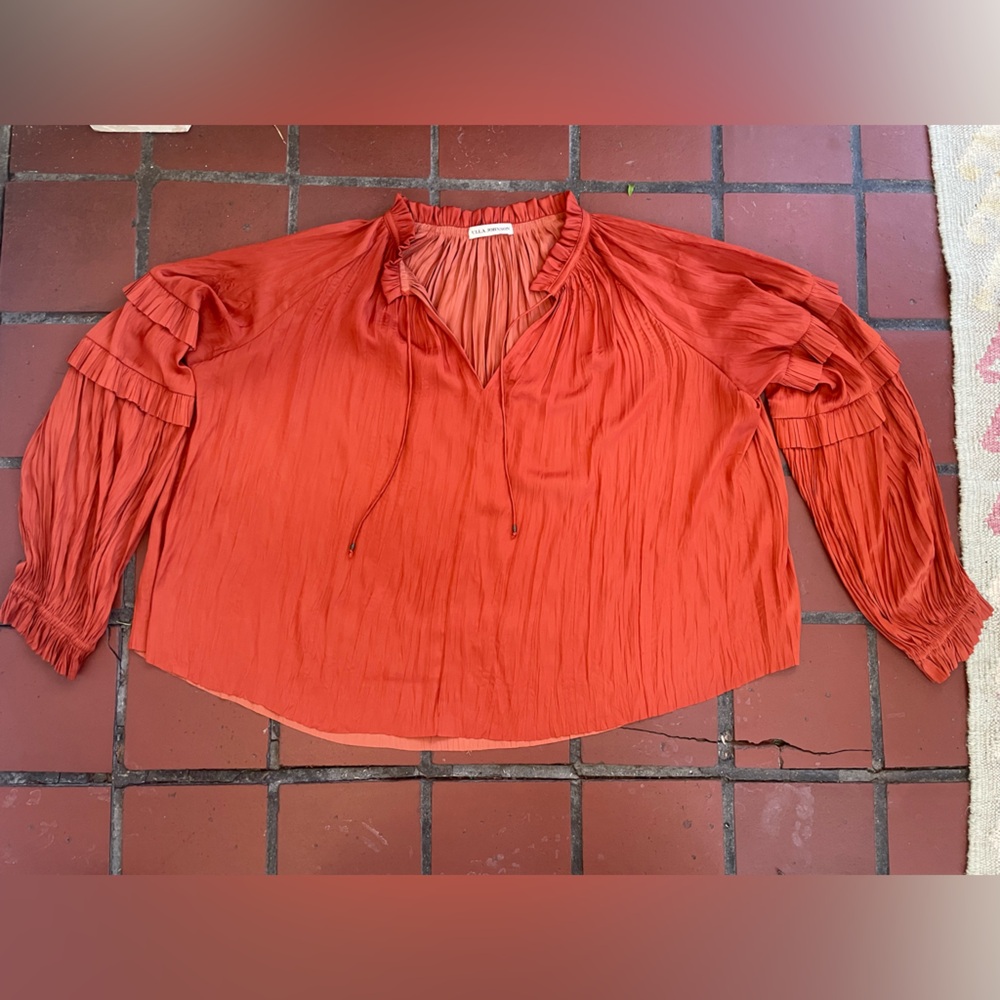 Ulla Johnson Coral Pleated Top